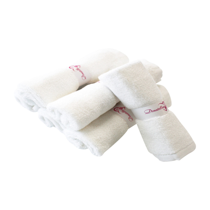 Bamboo White Washcloth 25x25 cm 6 Ultra-Soft washcloth for Sensitive and Delicate Skin